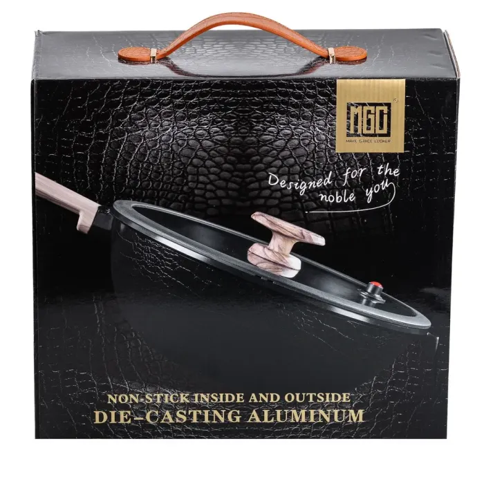 Сковорода WOK MGC з кришкою 30 см та керамічним антипригарним покриттям 6.5 л чорна (HP-4-460B) - зображення 6