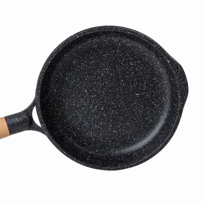 Сковорода MGC с крышкой 22 см с мраморным антипригарным покрытием 1.4 л черная (HP-4-422B) - изображение 2