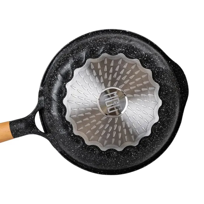 Сковорода MGC с крышкой 24 см с мраморным антипригарным покрытием 1.8 л черная (HP-4-423B) - изображение 3