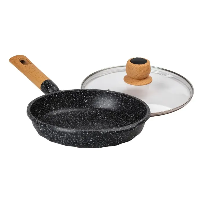 Сковорода MGC с крышкой 24 см с мраморным антипригарным покрытием 1.8 л черная (HP-4-423B) - изображение 4