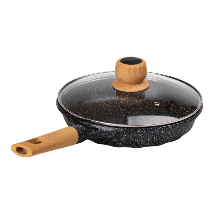 Сковорода MGC с крышкой 24 см с мраморным антипригарным покрытием 1.8 л черная (HP-4-423B) - изображение 5