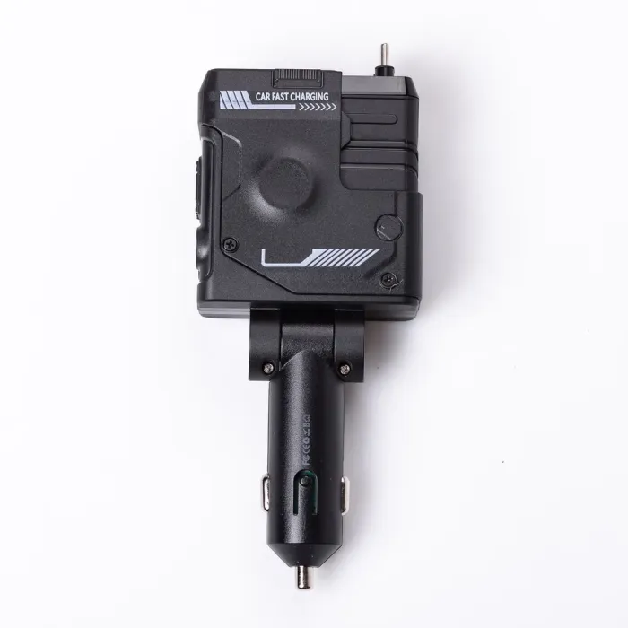Автомобільний зарядний пристрій MECHA з висувними кабелями та портами USB/Type-C Чорний (HP-A1B) - зображення 3