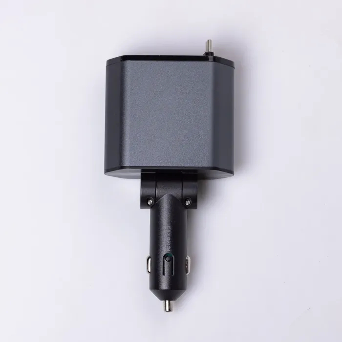 Автомобільний зарядний пристрій Starry Sky з висувними кабелями та портами USB-A/USB-C (HP-C1) - изображение 2