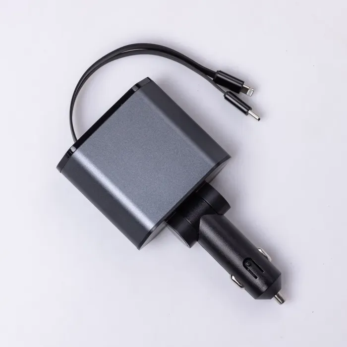 Автомобільний зарядний пристрій Starry Sky з висувними кабелями та портами USB-A/USB-C (HP-C1) - изображение 5