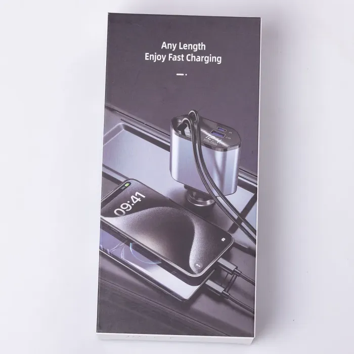 Автомобільний зарядний пристрій Starry Sky з висувними кабелями та портами USB-A/USB-C (HP-C1) - изображение 6