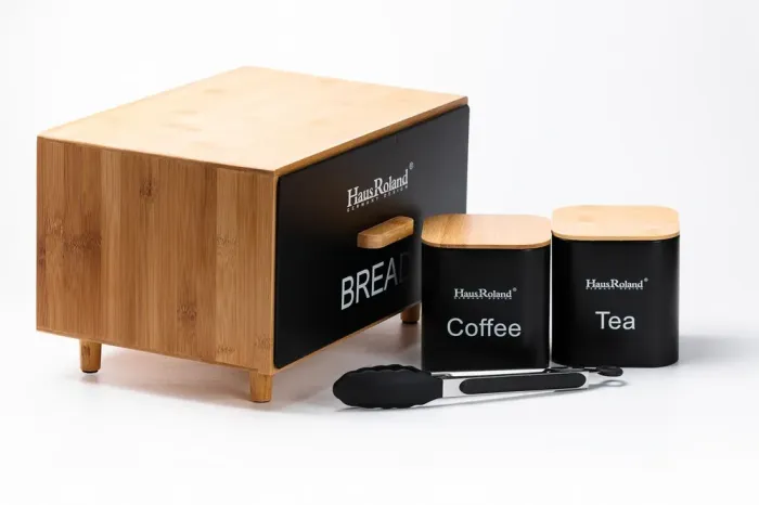 Бамбуковая хлебница с баночками для хранения сыпучих продуктов 2 шт. - изображение 5