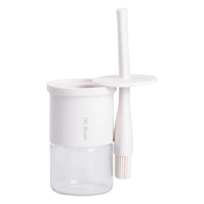 Баночка для олії з пензликом 300 мл диспенсер з пензликом для оливкової, соняшникової олії Білий HP-34-11W (HP-34-11W) - изображение 2