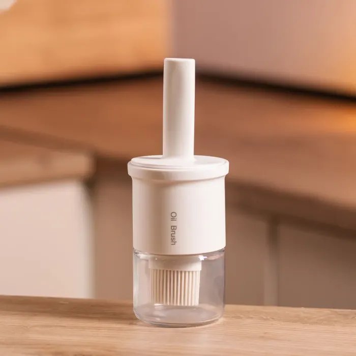 Баночка для олії з пензликом 300 мл диспенсер з пензликом для оливкової, соняшникової олії Білий HP-34-11W (HP-34-11W) - изображение 6