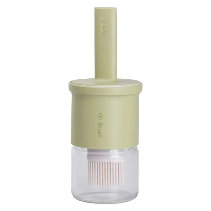 Банка для олії з пензликом 300 мл диспенсер з пензликом для оливкової, соняшникової олії Зелений HP-34-11GR (HP-34-11GR) - изображение 1