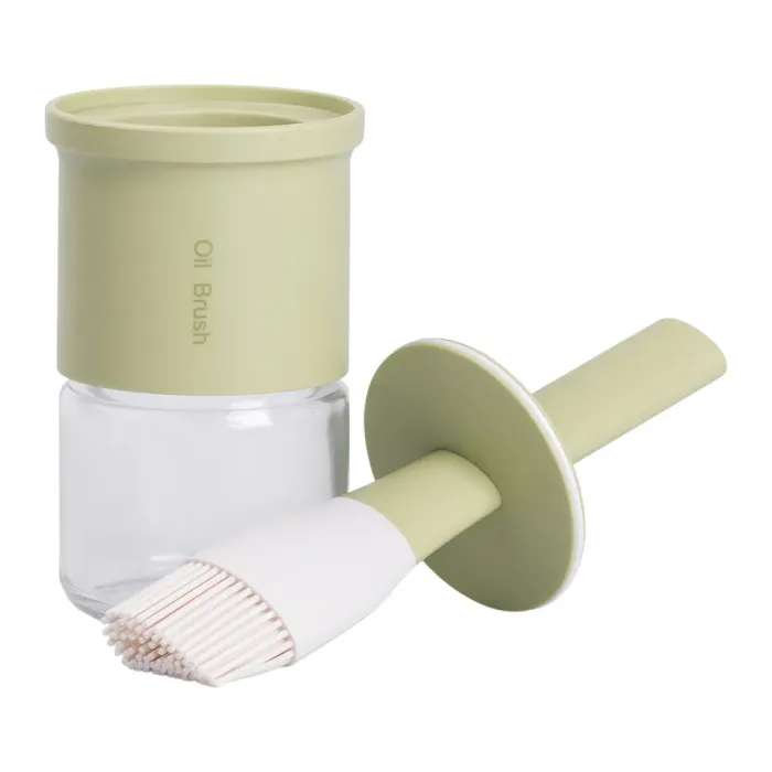 Банка для олії з пензликом 300 мл диспенсер з пензликом для оливкової, соняшникової олії Зелений HP-34-11GR (HP-34-11GR) - изображение 3