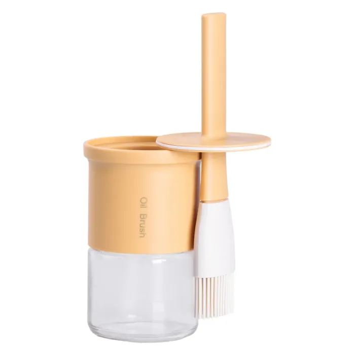 Баночка для олії з пензликом 300 мл диспенсер з пензликом для оливкової, соняшникової олії Жовтий HP-34-11Y (HP-34-11Y) - изображение 2