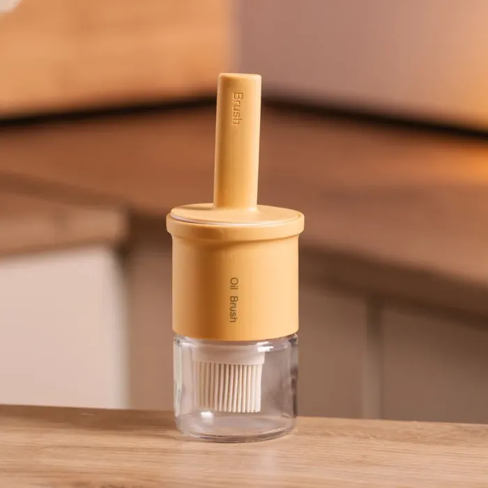 Баночка для олії з пензликом 300 мл диспенсер з пензликом для оливкової, соняшникової олії Жовтий HP-34-11Y (HP-34-11Y) - изображение 6