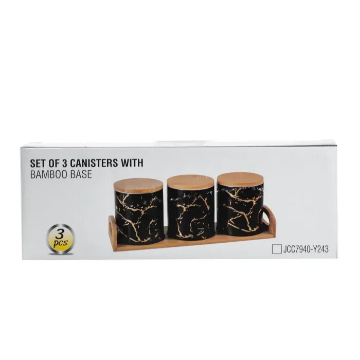 Банки для сыпучих продуктов набор 3 штуки по 650 мл с крышками подарочные емкости (HP1209) - изображение 6