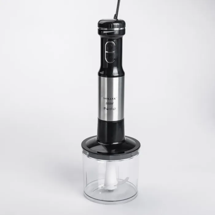 Блендер ручной погружной 800 Вт чаша и венчиком измельчитель (чоппер) Sokany (SK-768-4) - изображение 3