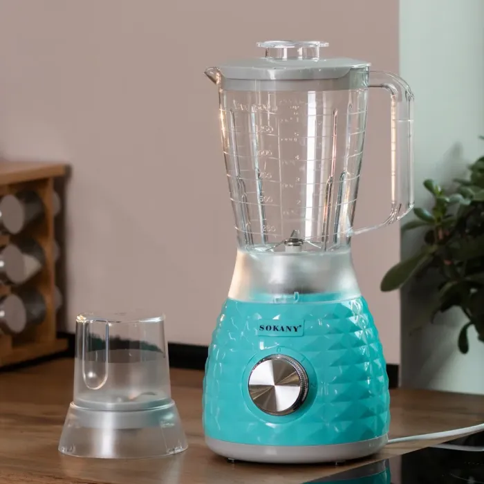 Блендер с чашей объемом 1,5 л и кофемолкой 500 Вт 2-скоростной Sokany (SK-03030) - изображение 9