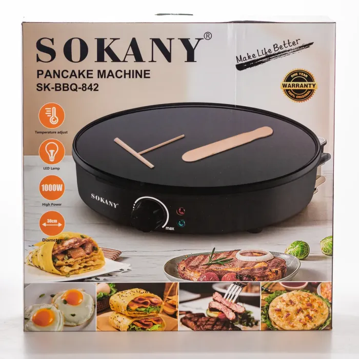 Млинниця електрична Sokany SK-BBQ-842 електромлинниця Ø30 см автоматична млинниця для дому професійна (SK-BBQ-842) - зображення 6