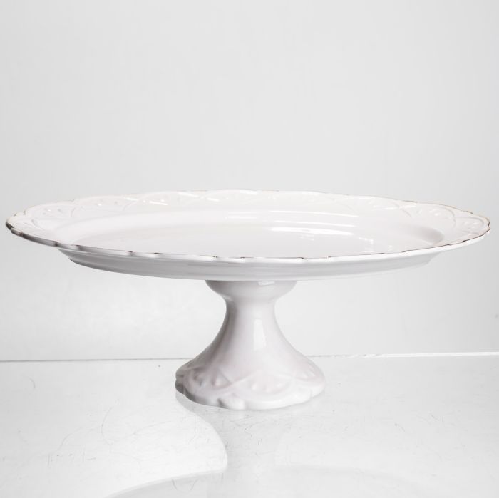 Блюдо на ніжці порцелянове Pearl 30,5 см Yiwu 120-YH-HG049 (120-YH-HG049) - изображение 1