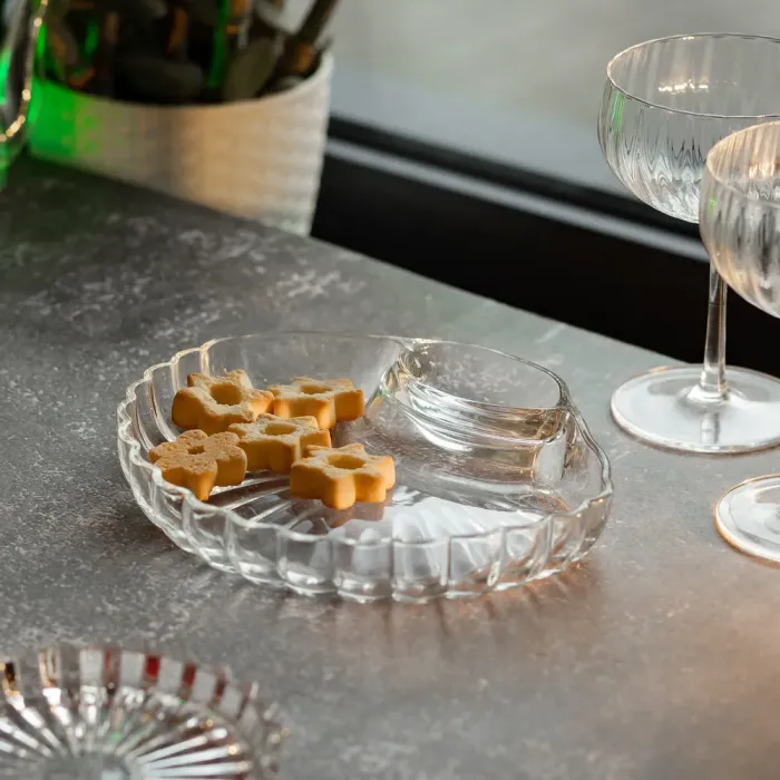 Блюдо сервірувальне для закусок із соусником 21х19х3 см скляне HP-YH-58 (HP-YH-58) - изображение 5