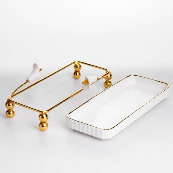 Блюдо сервірувальне порцелянове 25х10 см для закусок фруктів десертів LB-1566BH (LB-1566BH) - зображення 2