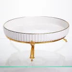 Блюдо сервірувальне порцелянове Casual 28 см, золото Yiwu LB-1574G (LB-1574G)
