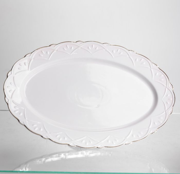 Блюдо сервірувальне порцелянове Pearl 35,5 см Yiwu 120-YH-HG048 (120-YH-HG048) - изображение 4