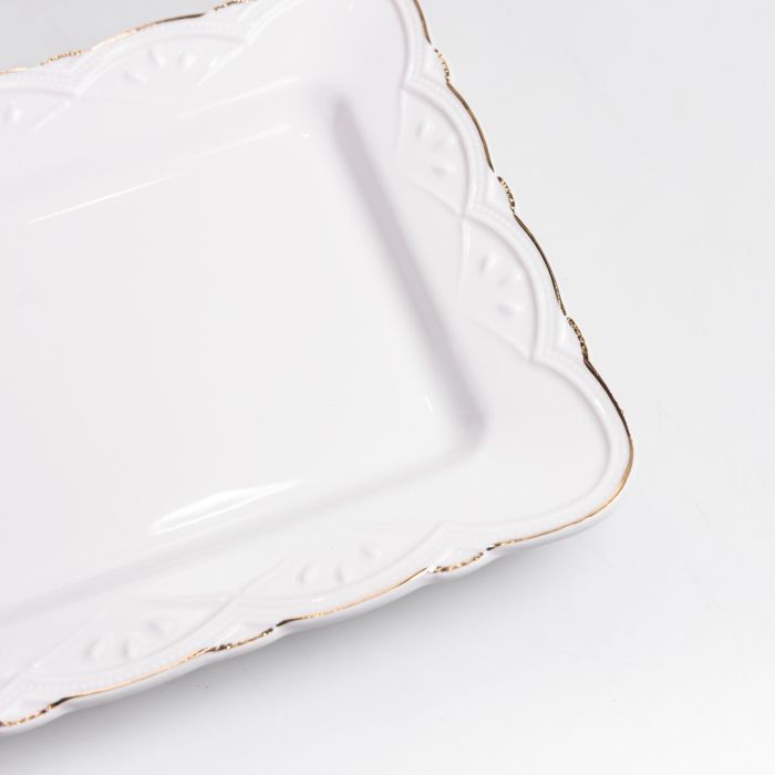 Блюдо сервірувальне прямокутне порцелянове Pearl 25,5*15,5 см Yiwu HP-HK-C12 (HP-HK-C12) - изображение 4