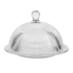 Блюдо сервірувальне з кришкою Ø 20 см скляне прозоре для десертів, випічки, фруктів HP-YH-43 (HP-YH-43)