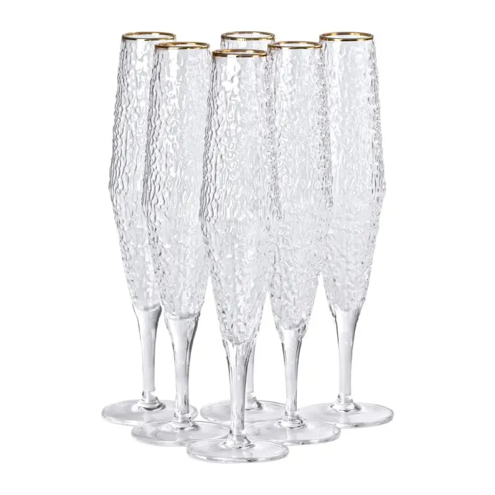 Бокалы для шампанского Бокалы для шампанского 250 мл, высокая ножка, набор из 6 штук. (HP-16-4) - изображение 1