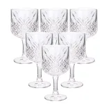 Келихи для вина на високій ніжці набір 6 шт винний келих скляний прозорий 400 мл (HP-YH-44)