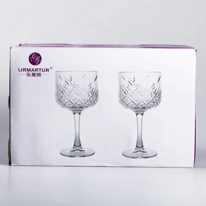 Бокалы для вина на высокой ножке набор 6 шт винный бокал стеклянный прозрачный 400 мл (HP-YH-44) - изображение 5