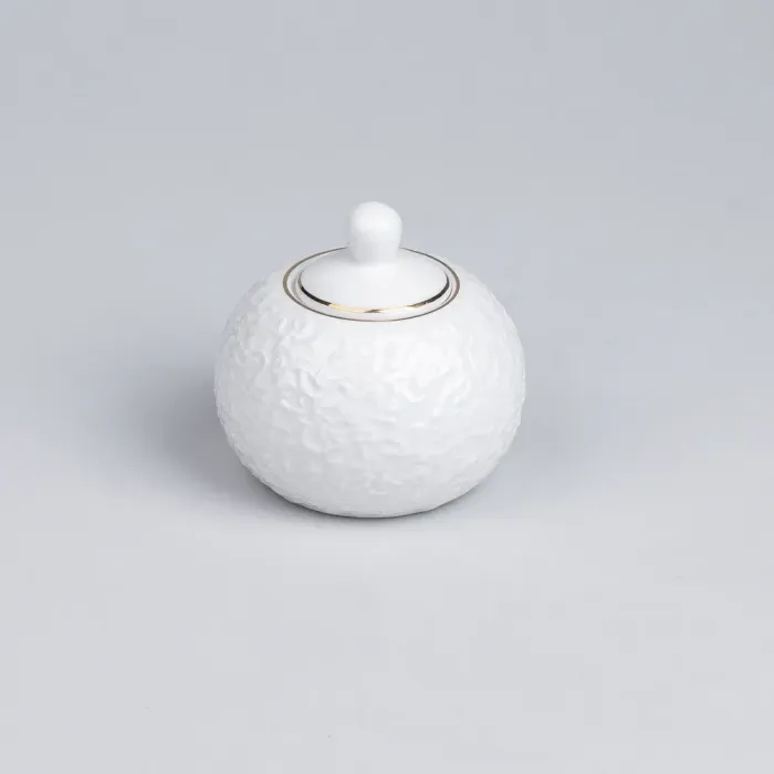 Большой белый сервиз на 6 человек столовый набор посуды 73 предмета с позолотой (HP-7-704) - изображение 5