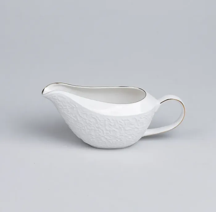 Большой белый сервиз на 6 человек столовый набор посуды 73 предмета с позолотой (HP-7-704) - изображение 7