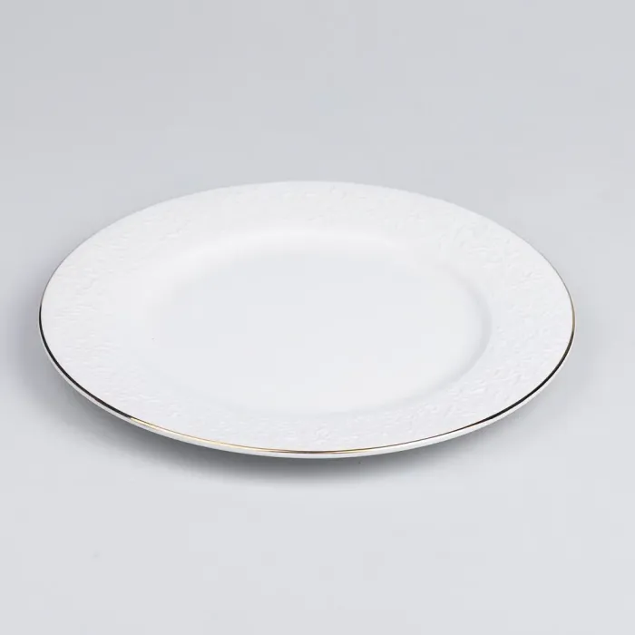 Большой белый сервиз на 6 человек столовый набор посуды 73 предмета с позолотой (HP-7-704) - изображение 9