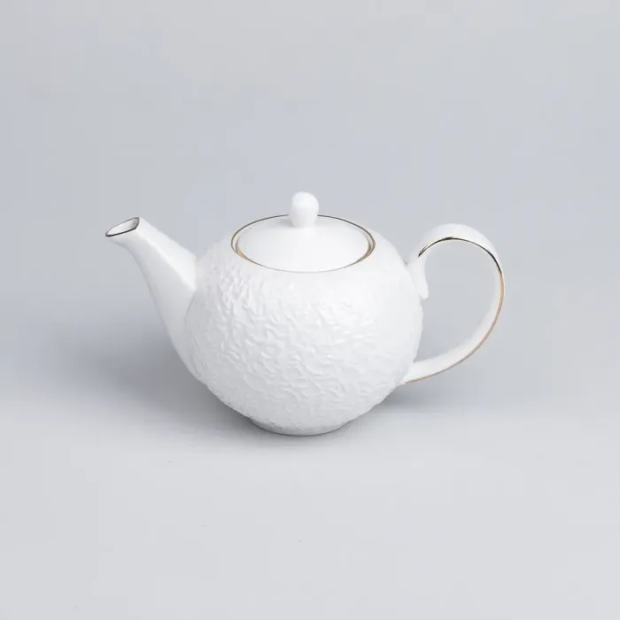 Большой белый сервиз на 6 человек столовый набор посуды 73 предмета с позолотой (HP-7-704) - изображение 10