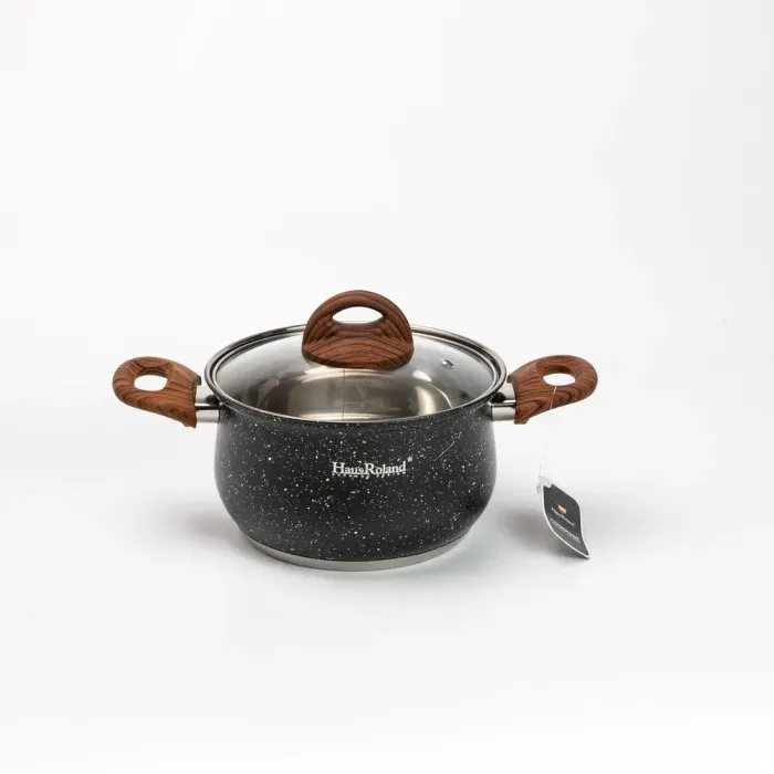 Большой набор кухонной посуды из нержавеющей стали кастрюли с толстым дном, сковорода, чайник, терка (HP33530B) - изображение 3