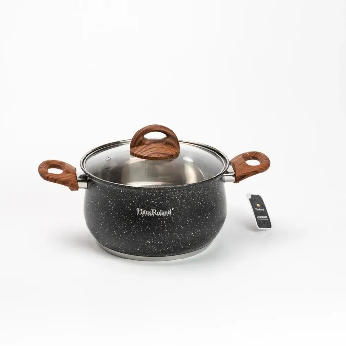 Большой набор кухонной посуды из нержавеющей стали кастрюли с толстым дном, сковорода, чайник, терка (HP33530B) - изображение 6