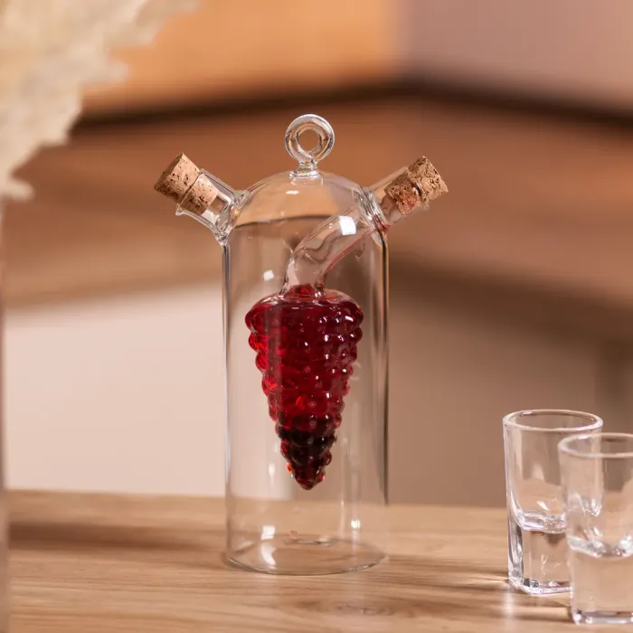 Пляшка для олії та оцту 2 в 1 подвійна пляшка для оливкової олії та оцту 380 мл скло HP-34-12 (HP-34-12) - зображення 5