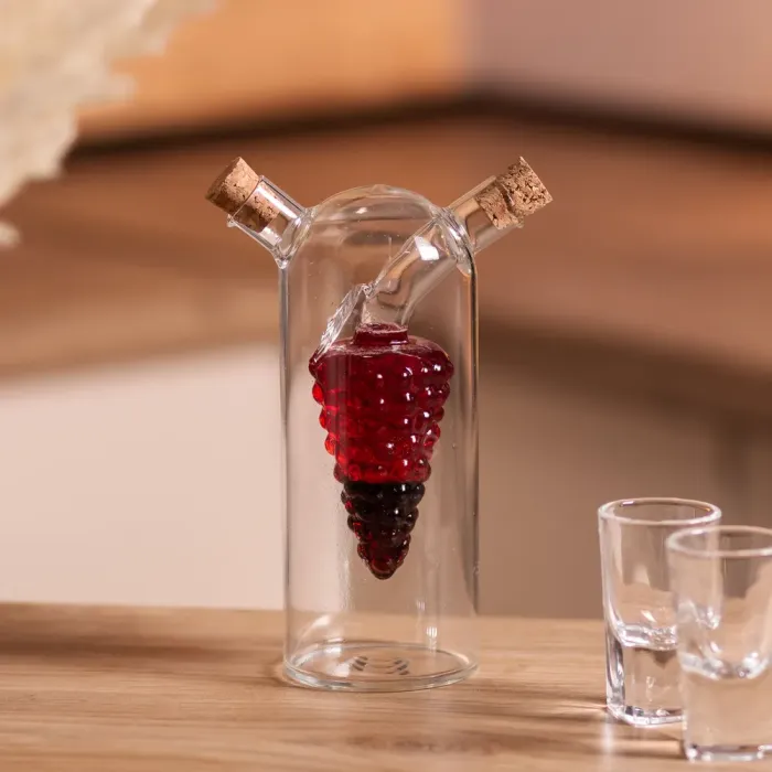 Пляшка для олії та оцту 2 в 1 скляна 380 мл для оливкової, соняшникової олії та оцту HP-34-14 (HP-34-14) - изображение 5