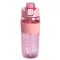 Пляшка для води 600 мл пляшка в школу для тренувань із трубочкою та ручкою 22 см Рожева (HP-14-42P)