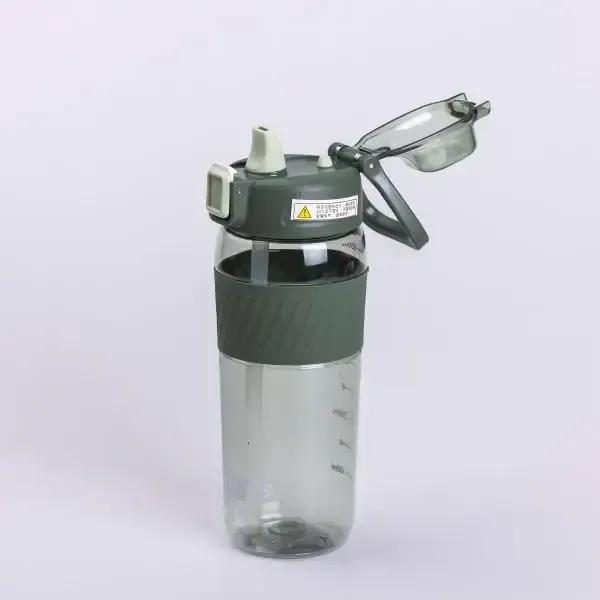 Пляшка для води 600 мл пляшка в школу для тренувань із трубочкою та ручкою 22 см Зелена (HP-14-42GR) - изображение 3