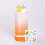 Пляшка для води 650 мл пляшечка з напувалкою для спорту та школи з ремінцем + наклейки Keep Going біла (HP-14-47W)