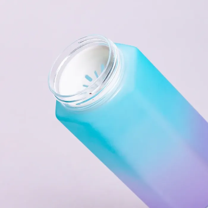 Бутылка для воды 650 мл бутылочка с поилкой для спорта и школы с ремешком + наклейки Keep Going голубая (HP-14-47BL) - изображение 2