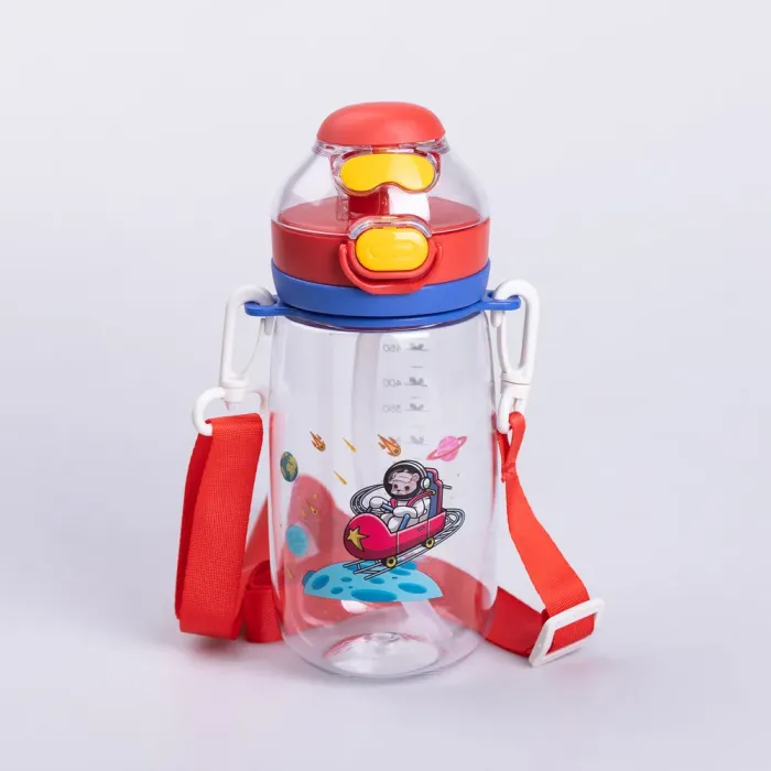 Пляшка для води дитяча 550 мл з ремінцем і трубочкою для спорту та школи (HP-14-45R) - изображение 1