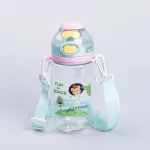 Пляшка для води дитяча 550 мл з ремінцем і трубочкою для спорту та школи 20 см Зелена (HP-14-45GR)