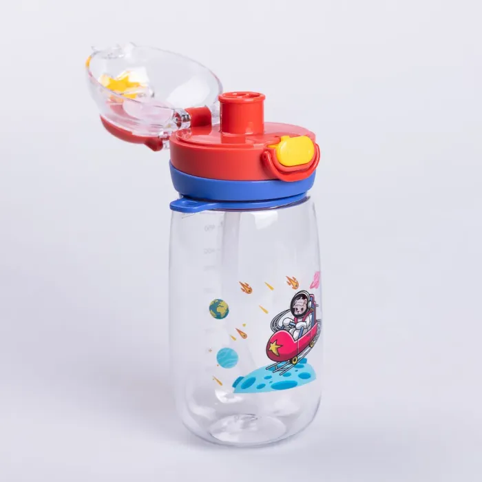 Пляшка для води дитяча 550 мл з ремінцем і трубочкою для спорту та школи (HP-14-45R) - изображение 3