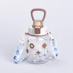 Пляшка для води дитяча 650 мл на ремінці пляшечка з трубочкою для дитини для спорту і школи Water bottle (HP-14-43BR)