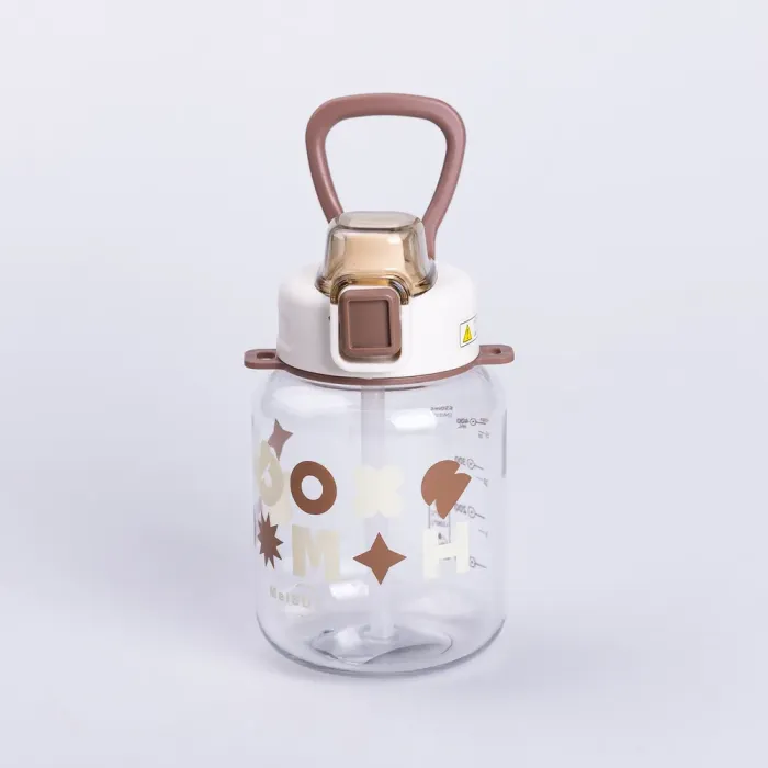 Пляшка для води дитяча 650 мл на ремінці пляшечка з трубочкою для дитини для спорту і школи Water bottle (HP-14-43BR) - изображение 2