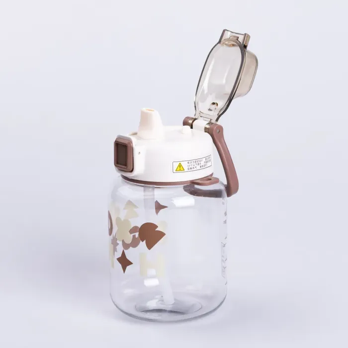 Пляшка для води дитяча 650 мл на ремінці пляшечка з трубочкою для дитини для спорту і школи Water bottle (HP-14-43BR) - изображение 3