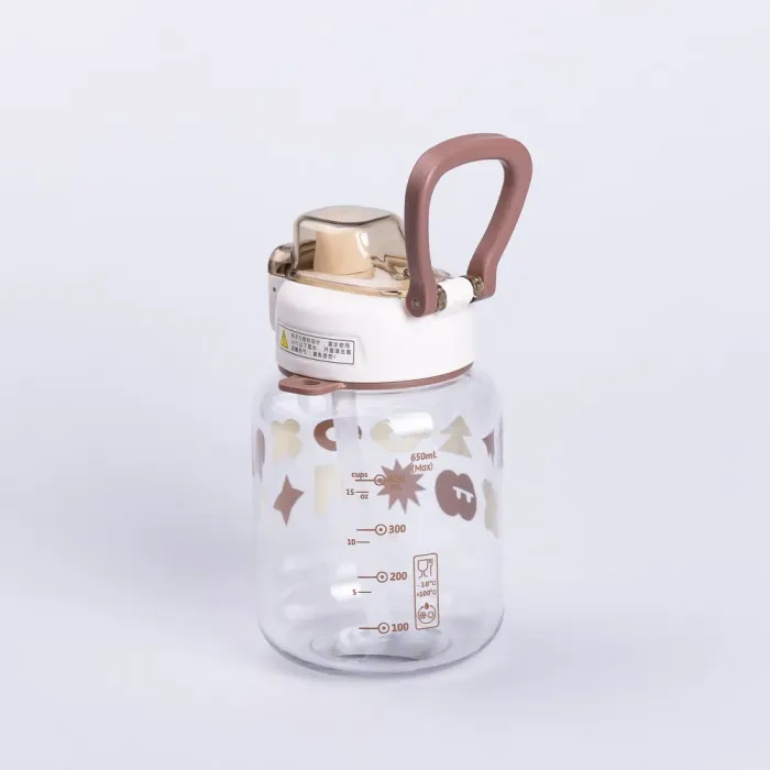 Пляшка для води дитяча 650 мл на ремінці пляшечка з трубочкою для дитини для спорту і школи Water bottle (HP-14-43BR) - изображение 4