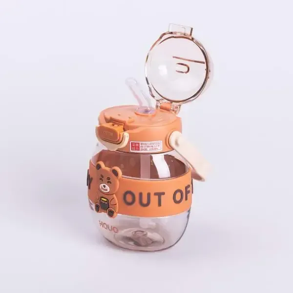 Пляшка для води дитяча з трубочкою 580 мл з ручкою та ремінцем (HP-14-37BR) - зображення 3